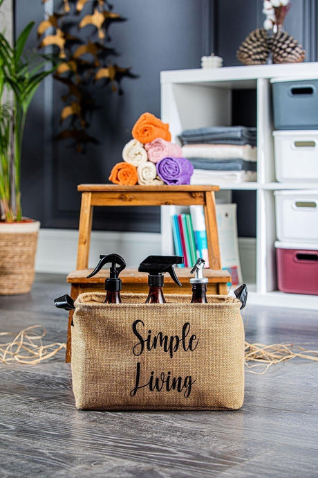 3 Pieces Simple Living Mini Jute Rectangular Basket 30x21x19 Cm - Swordslife