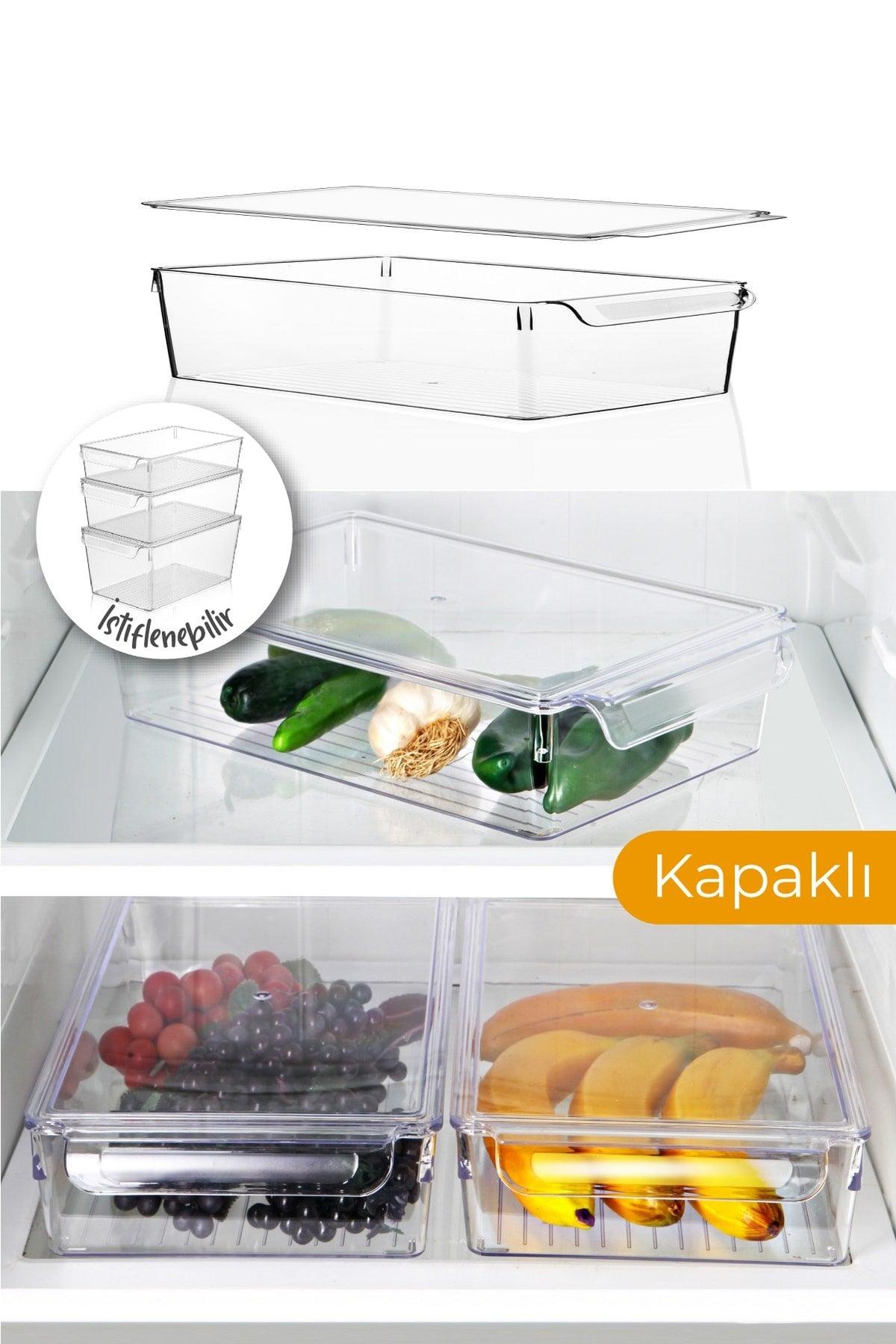 3 Piece Fridge Organizer with Cover Small - Swordslife