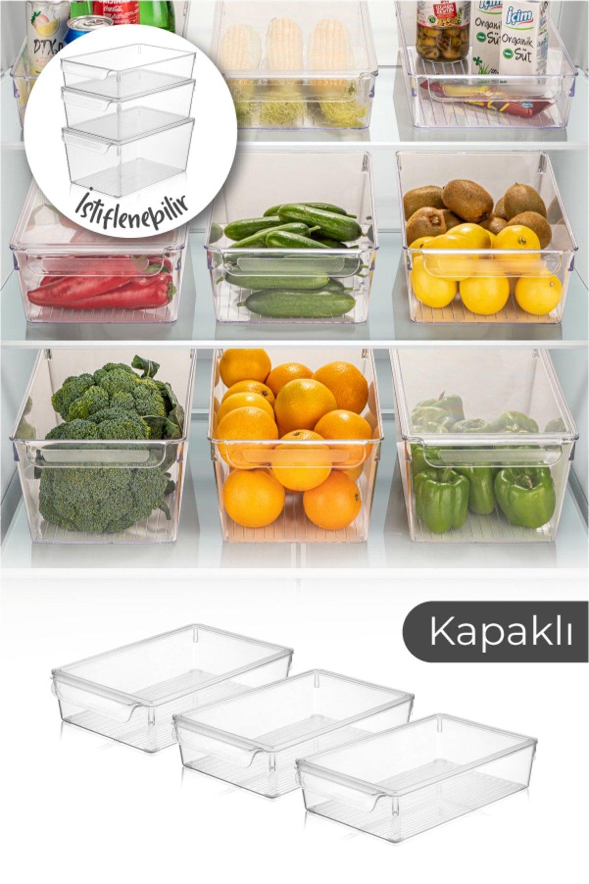 3 Piece Fridge Organizer with Cover Small - Swordslife