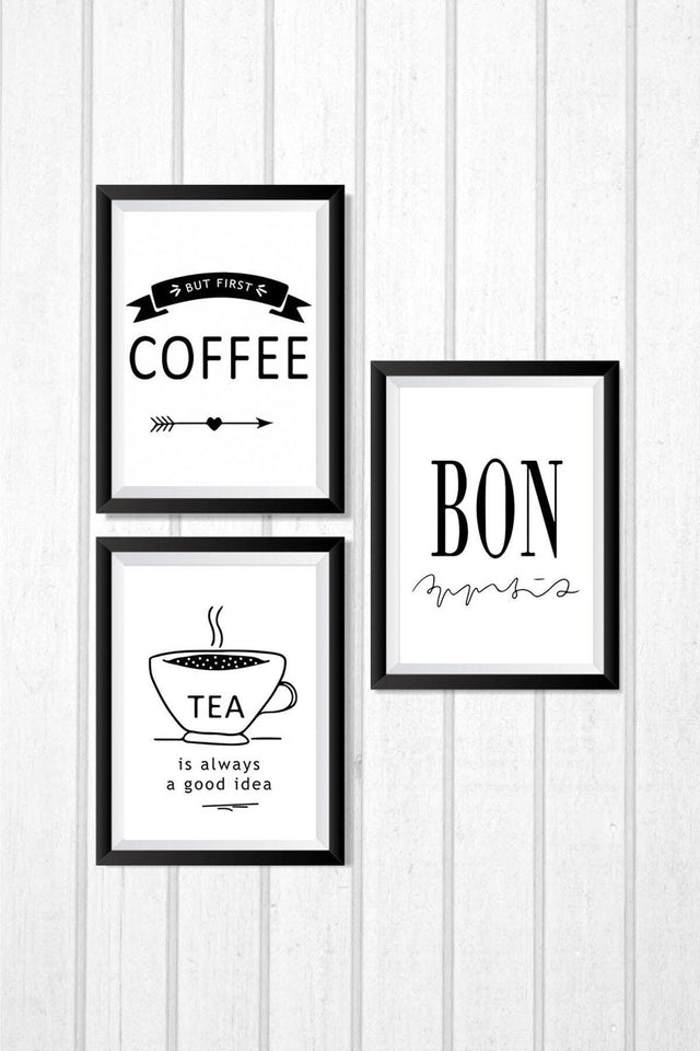 3 Piece Cofee Bon Framed Mdf Table Set - Swordslife