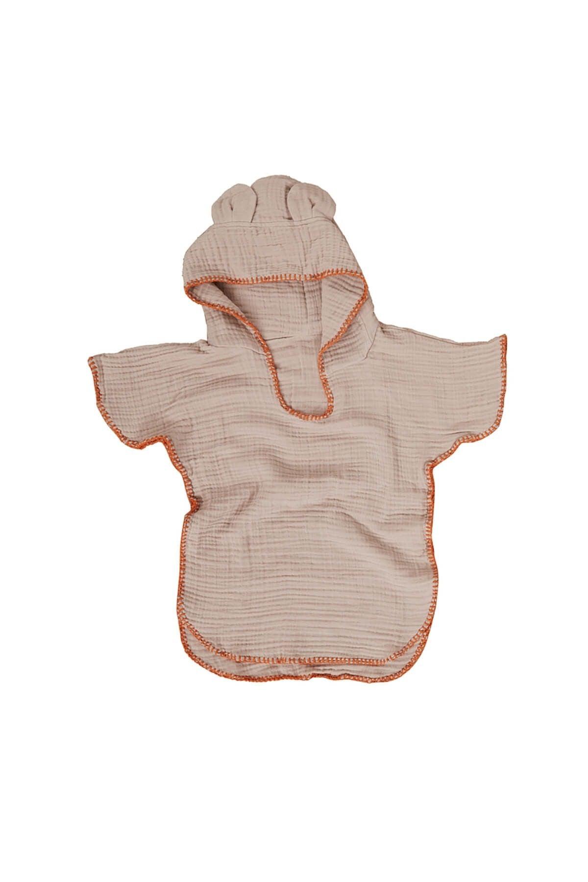 Piece Embroidered Muslin Poncho-blanket-bag Set 2-4 Years Beige - Swordslife