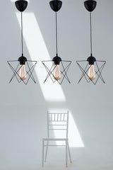 3 Pieces Special Design Single Black Pendant Chandelier - Swordslife