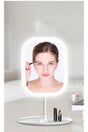 3 Color Led Portable Desktop Rechargeable Lighted Makeup Mirror 90 Degree Angle Rectangle White Led - Swordslife