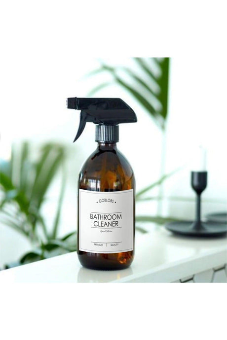 300ml Amber Brown Glass Spray Bottle Bathroom Cleaner With White Label - Swordslife