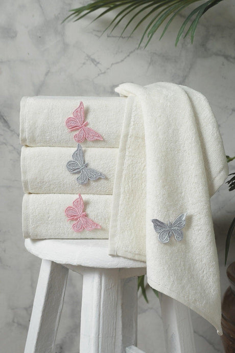 30x50cm 4 Pieces Butterfly Soft Shiny Hand Towel | Kitchen Towel Set - Swordslife