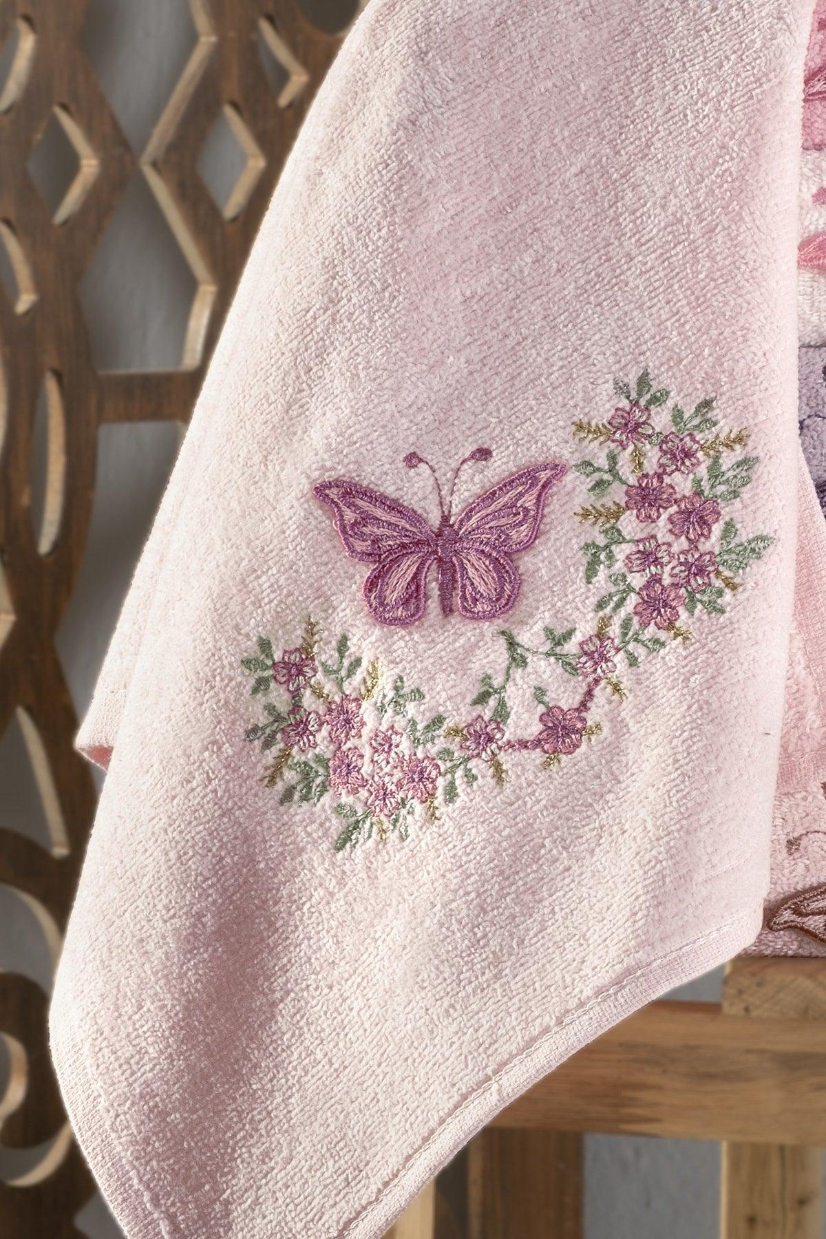 30x50cm 6 Pieces Butterfly Soft Shiny Hand Towel | Face Towel Set - Swordslife