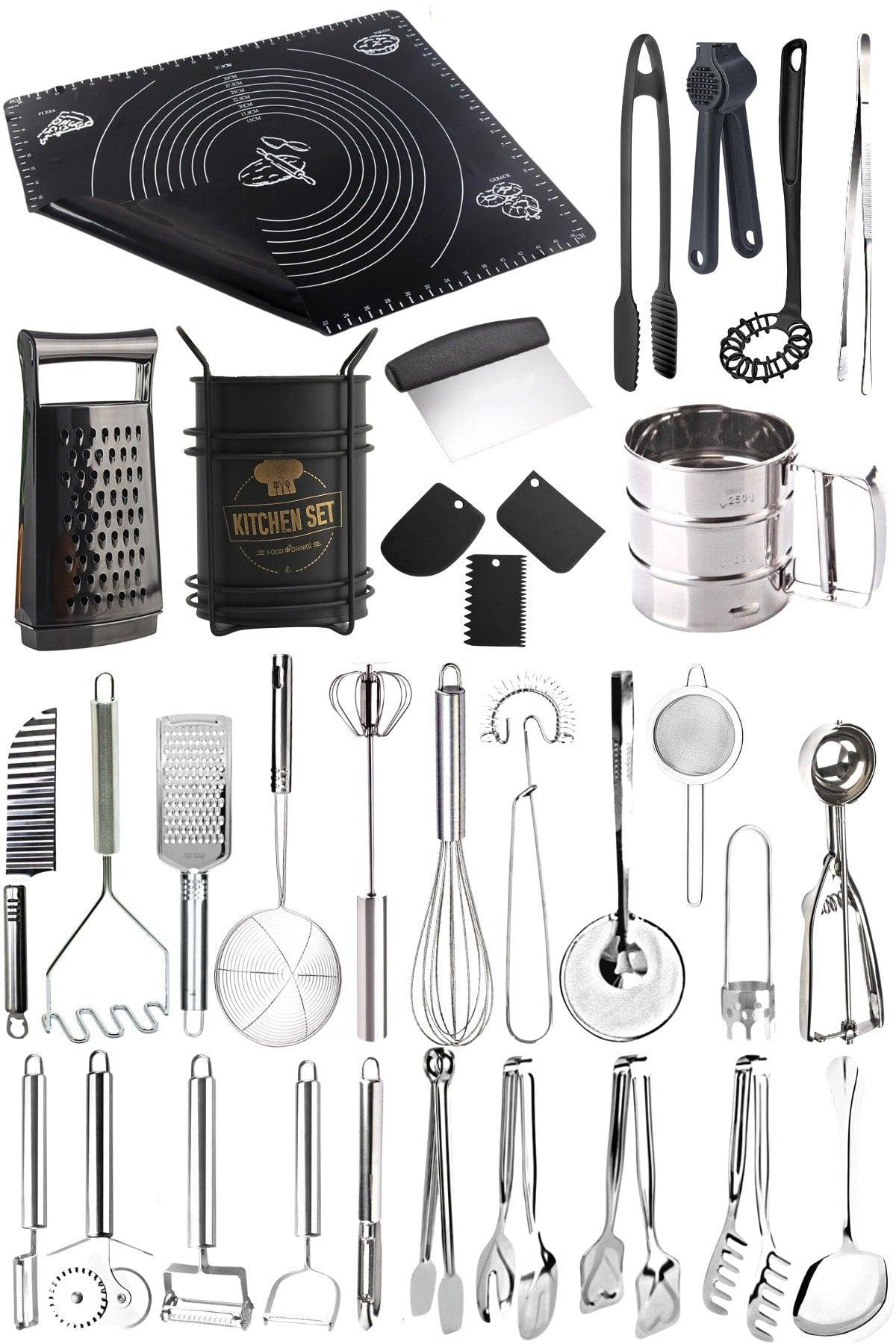 33 Piece Black Kitchen Tools Dowry Set