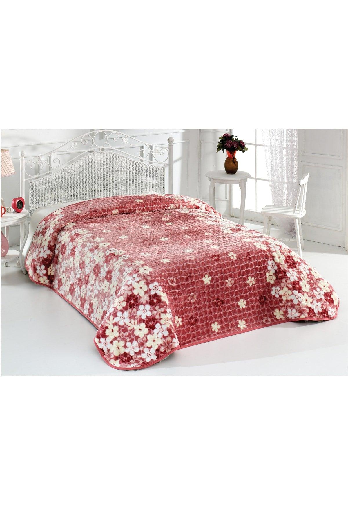 3.5 Kg Thick Supersoft Quality Flower Double Blanket 220x240 Cm Powder (B05) - Swordslife