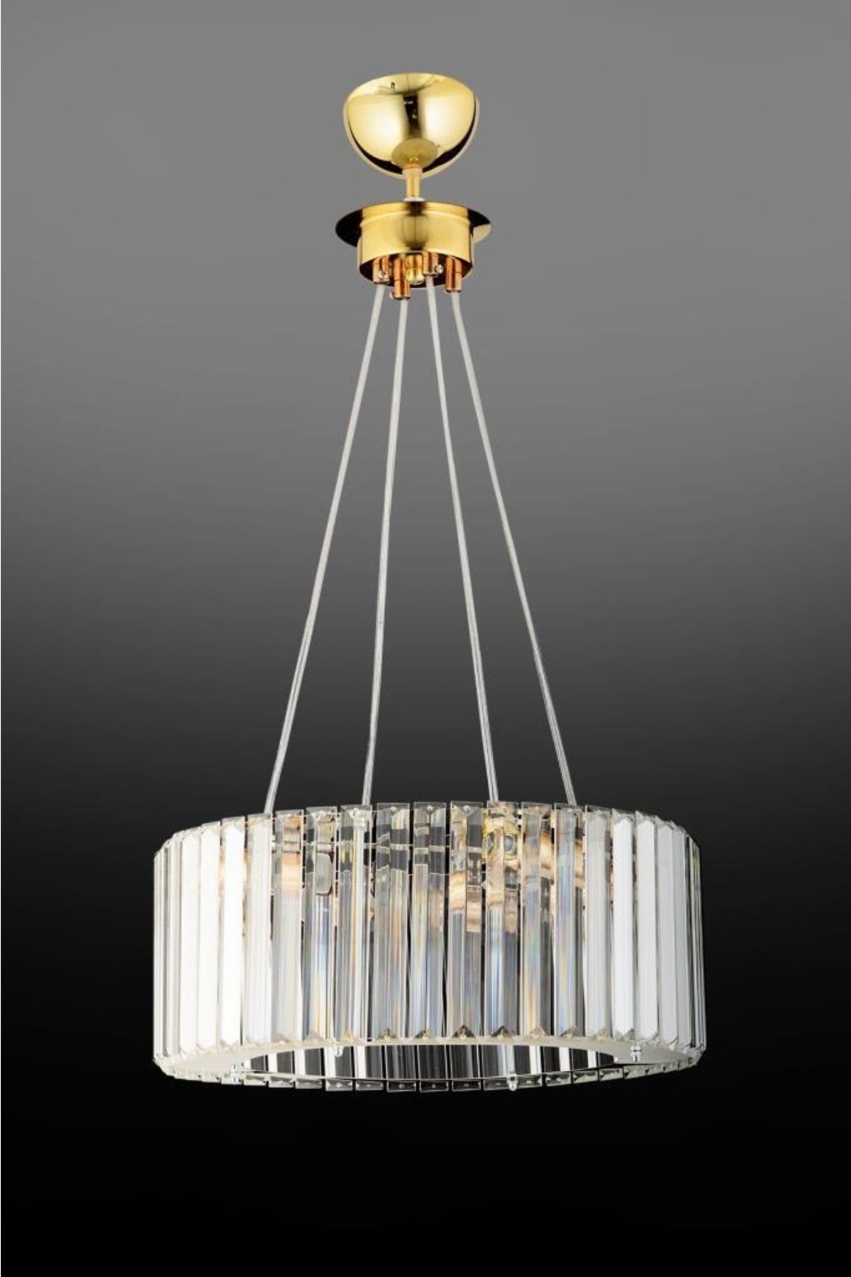 Luxury Diamond 35 Cm Gold Crystal Stone Chandelier