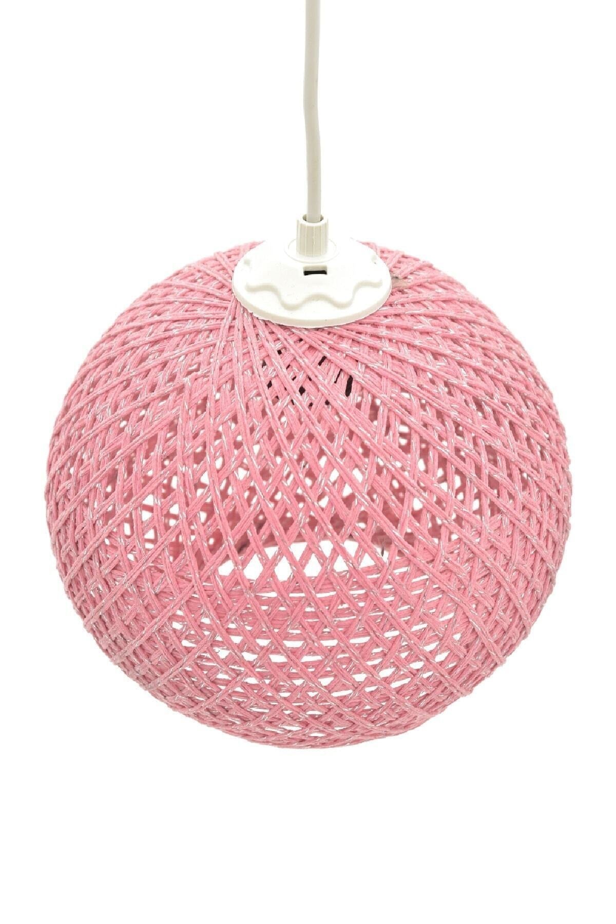 Balle Pink Pendant Lamp Ball Chandelier White Cable