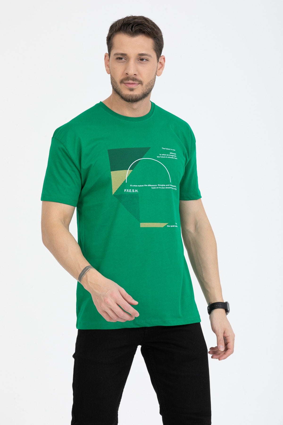 Men's Printed T-Shirt Regular Fit Benetton