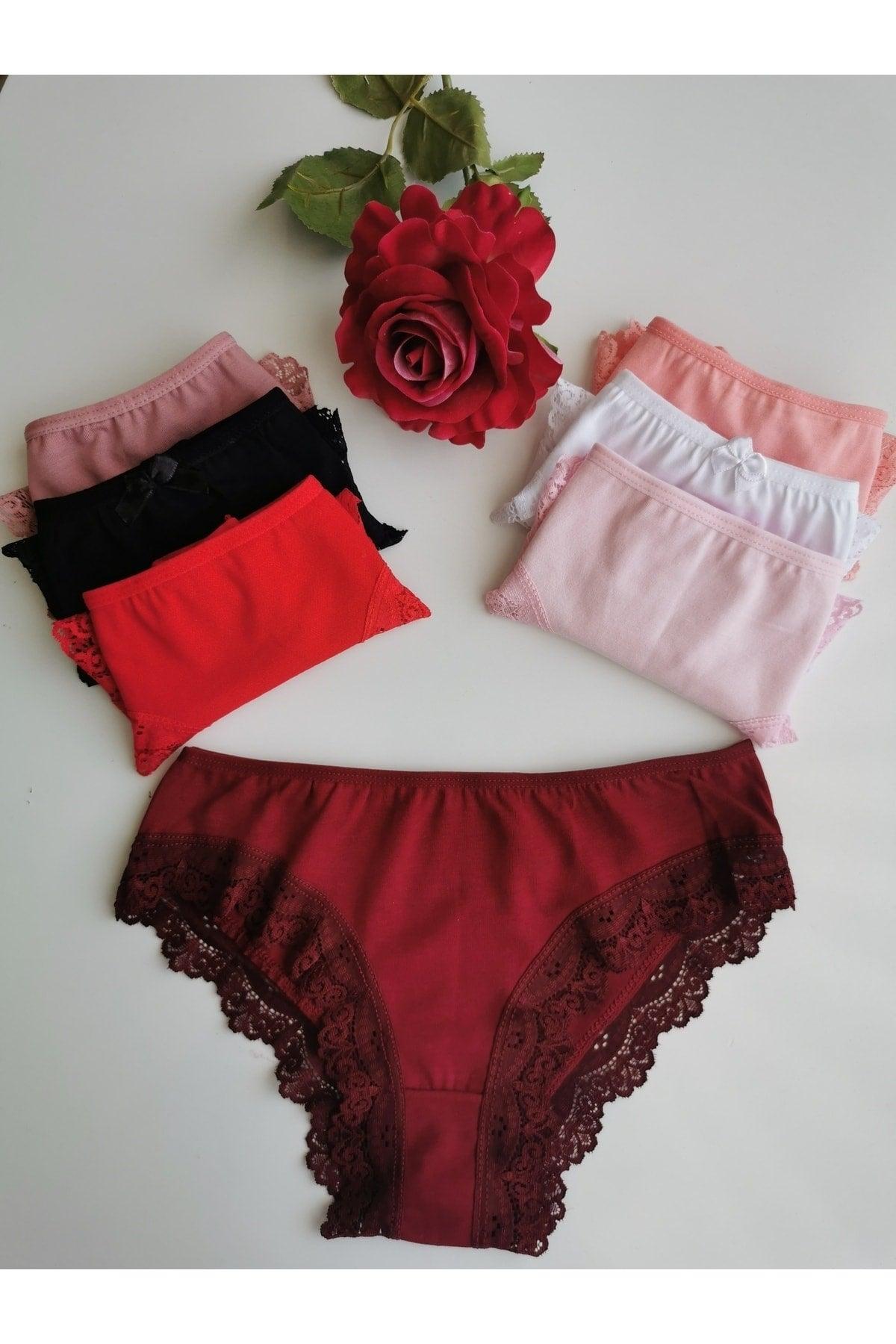Women's Cotton Lycra Lacy Bikini Panties 7 Pieces - Swordslife