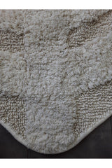 Leaf Cream Natural Cotton Bath Mat 100x100 Cm One Piece Tufting Woven Mat - Swordslife