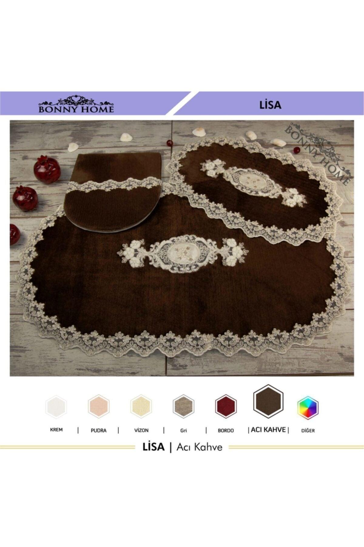 Lisa Coffee 6 Piece Lacy Bathroom Dirty Laundry Basket Set Bath Mat Set - Swordslife