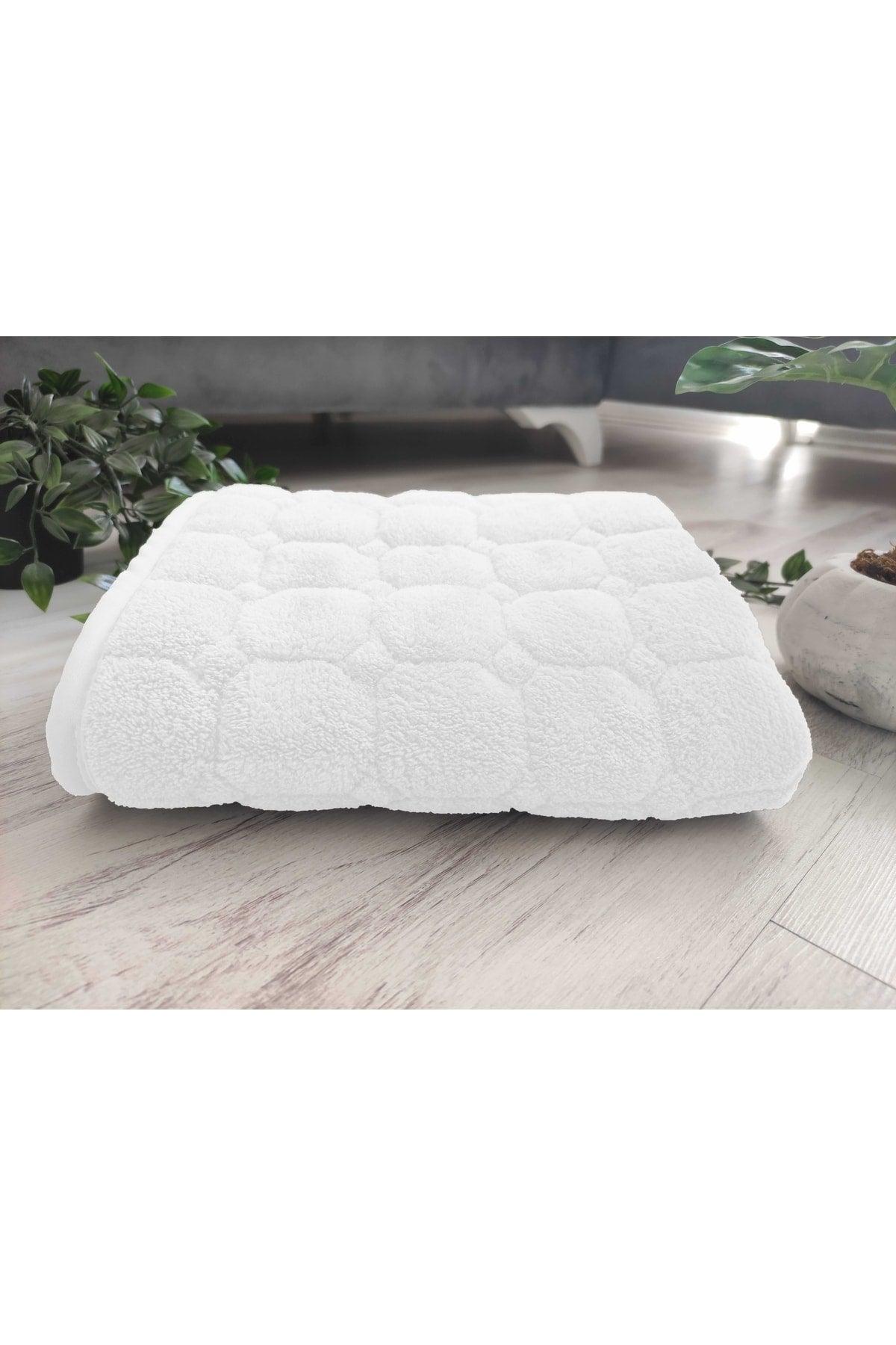 Bath Mat Non-Slip Base Water Absorbent Washable Triple (40x60)+(50x80)+(60x100) Cm White Bathroom Rug - Swordslife