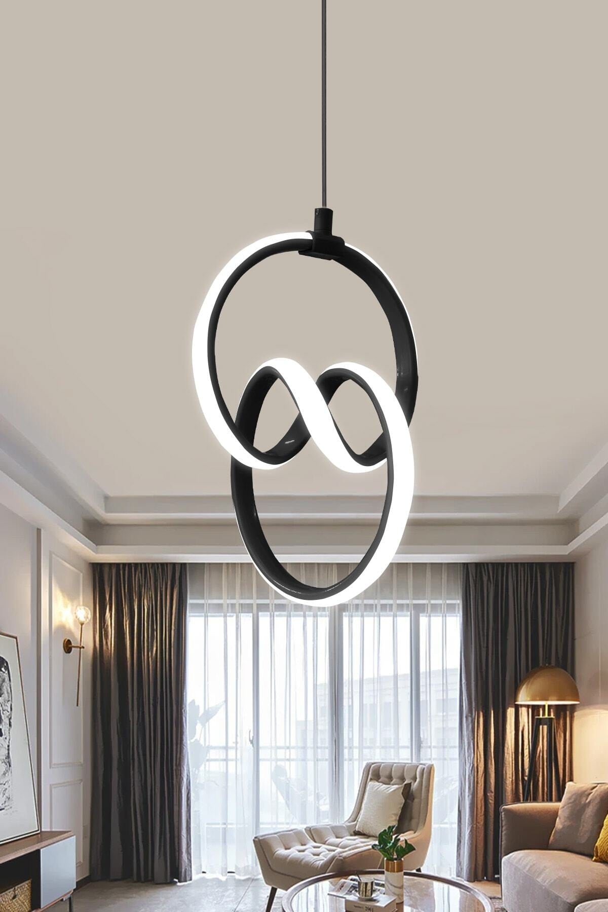 Modern Pendant Lamp Black Case White Light LED Chandelier 1 Year Warranty Signature LED Chandelier