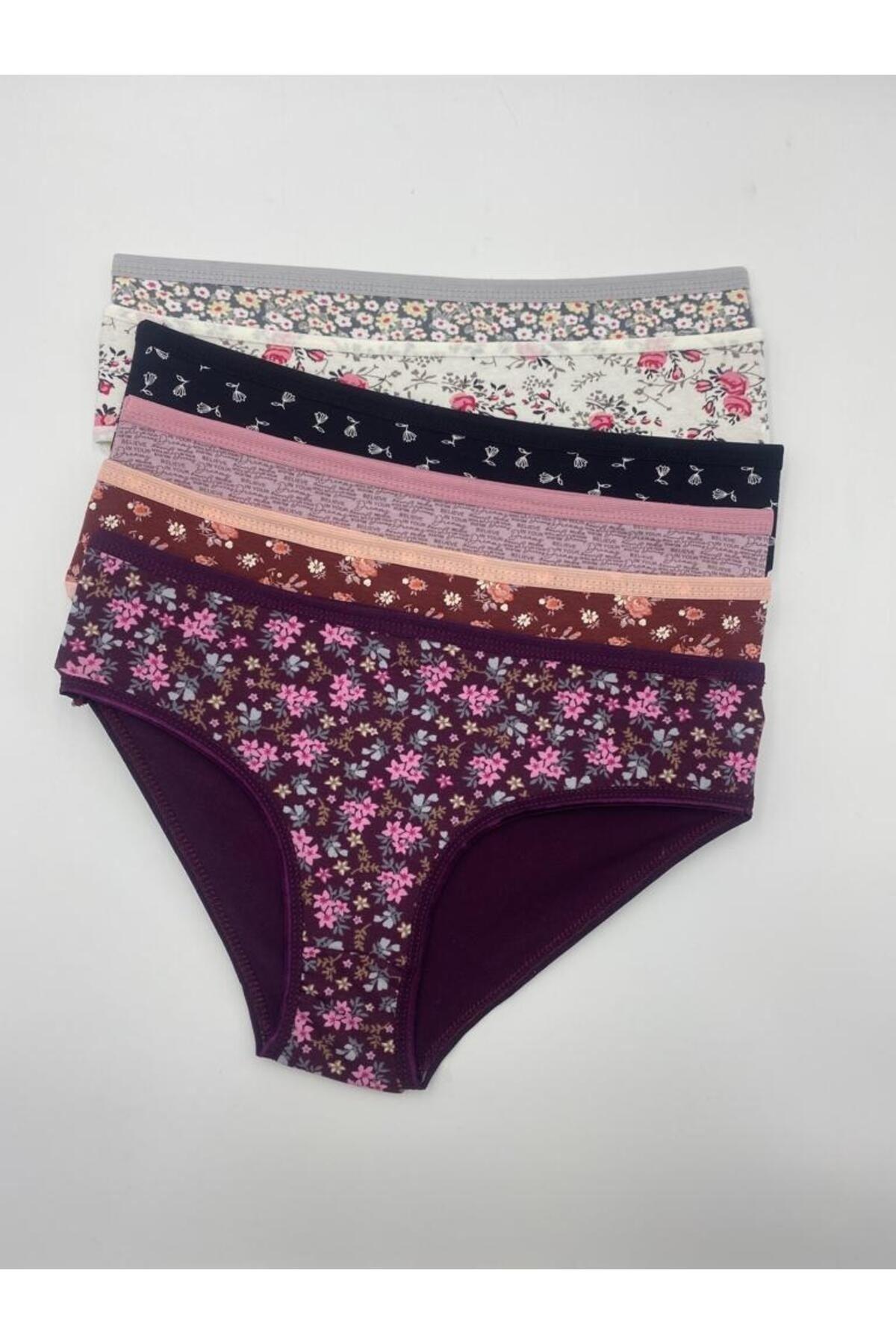 Patterned Women's Cotton Panties 6 Pieces - Swordslife