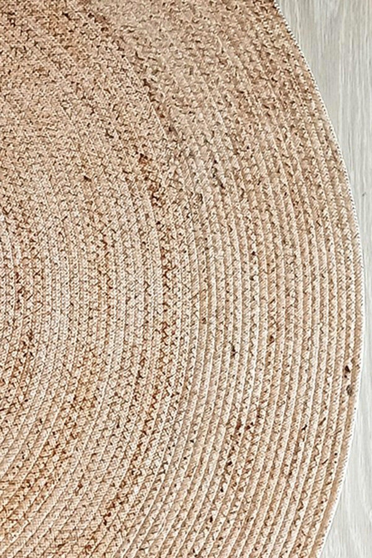 Ying Yang Patterned Rope Straw Jute Knit Round Carpet Bath Mat 80x80cm - Swordslife