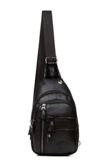 Black Unisex Cross Adjustable Strap Shoulder Bag Lt-3745
