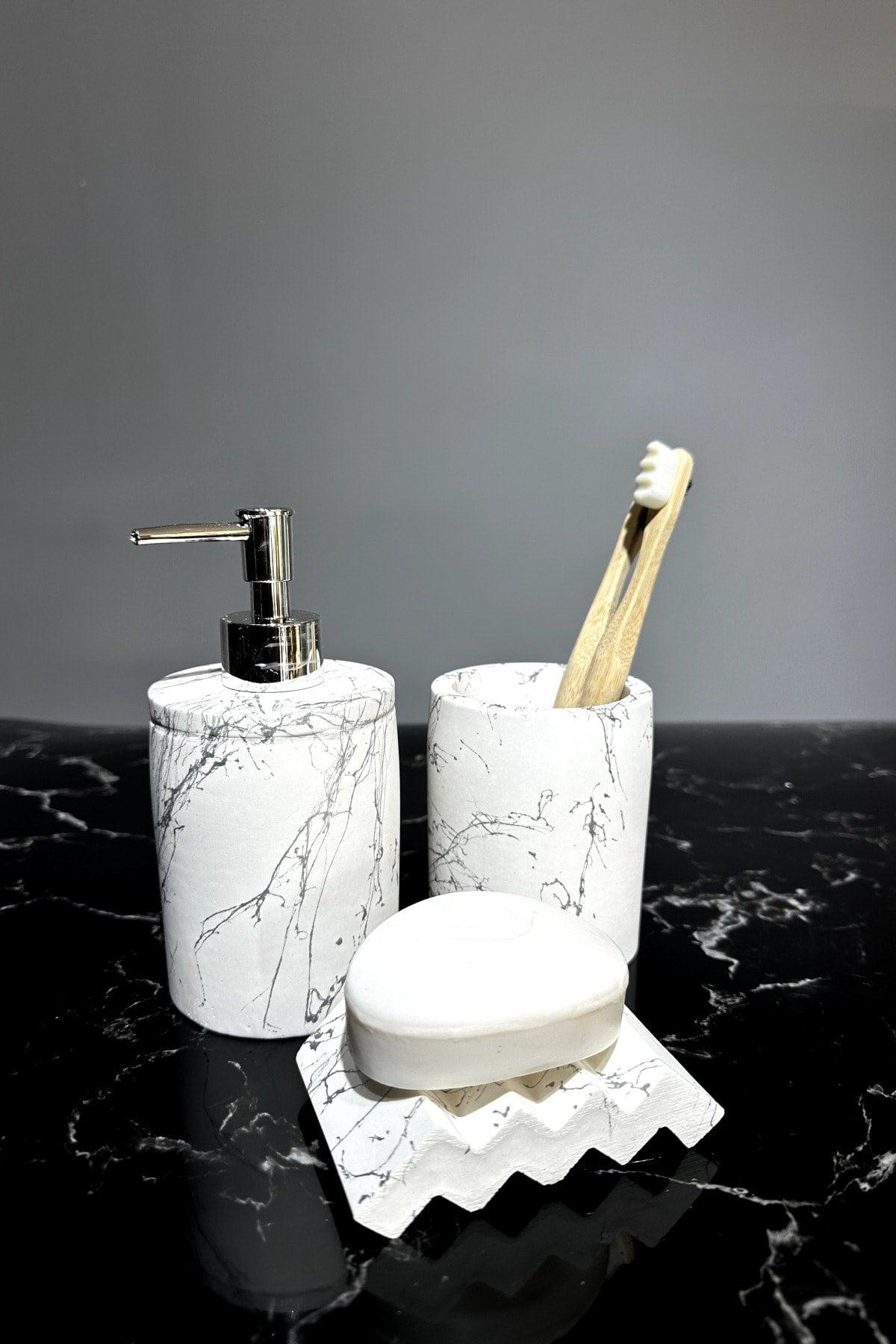 Marble Effect Concrete Bathroom Set - Swordslife