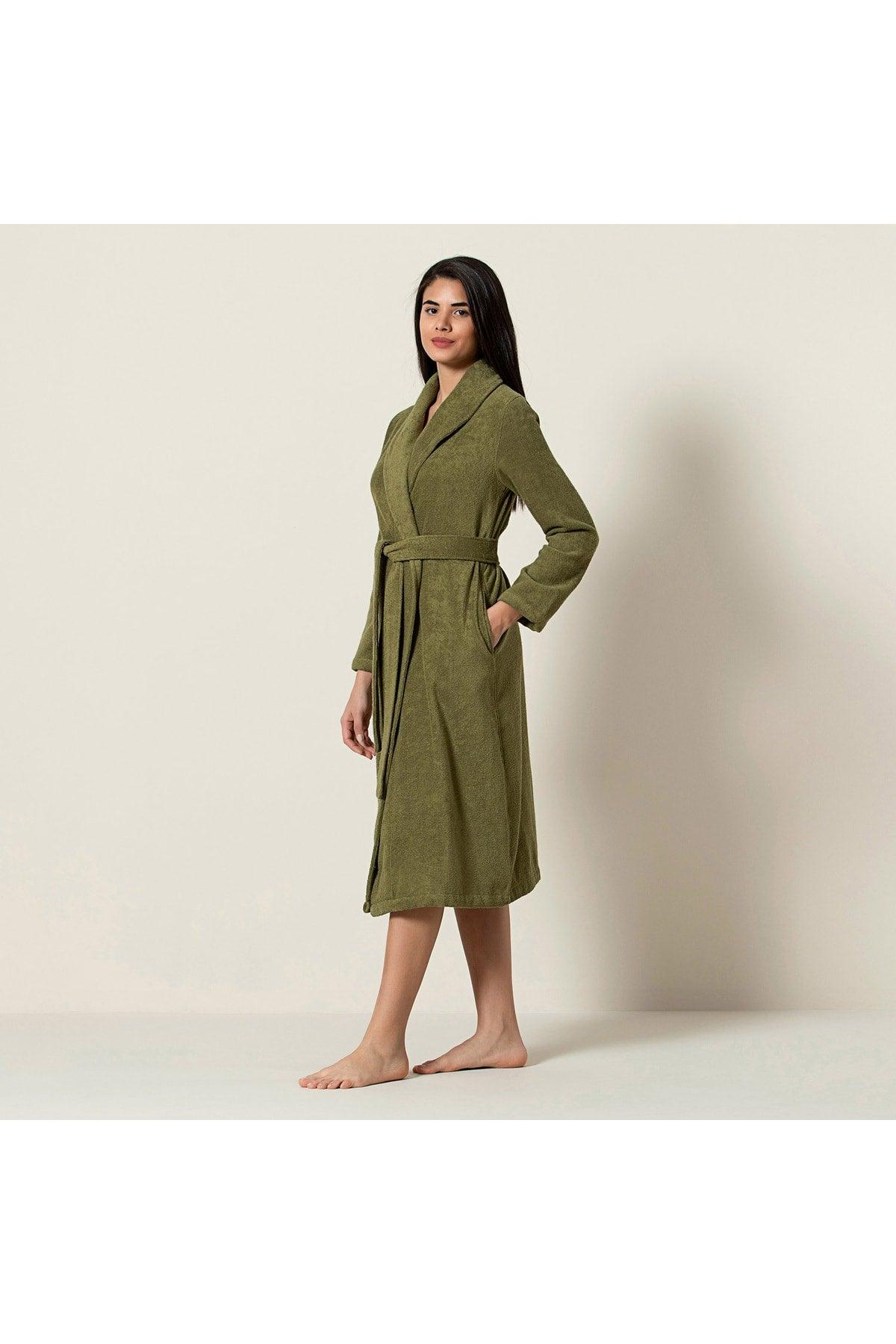 Kael Women's Bathrobe Khaki - Swordslife