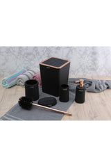 Black Acrylic Striped Bathroom Set - 5 Pieces Bathroom Set - Swordslife