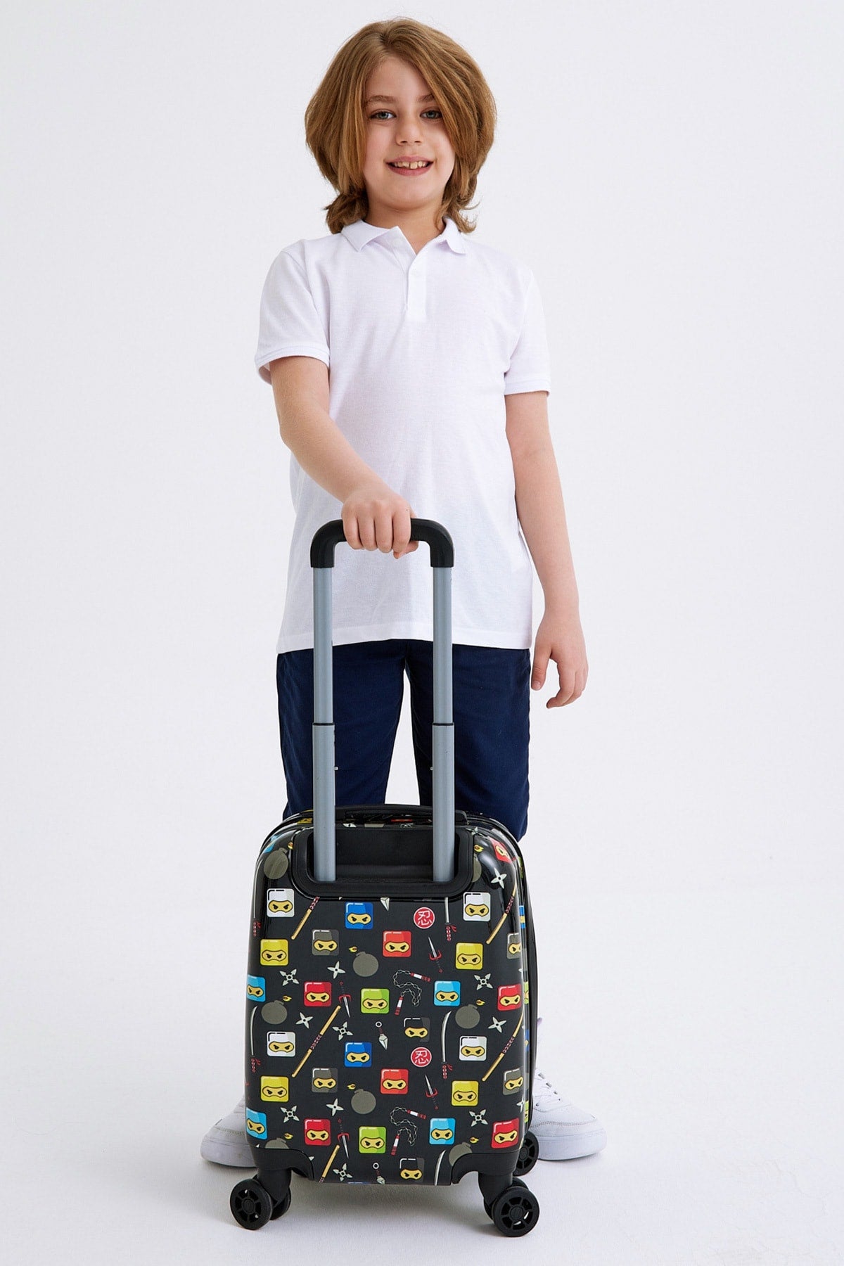 Kids Black Ninja Patterned Luggage 16747