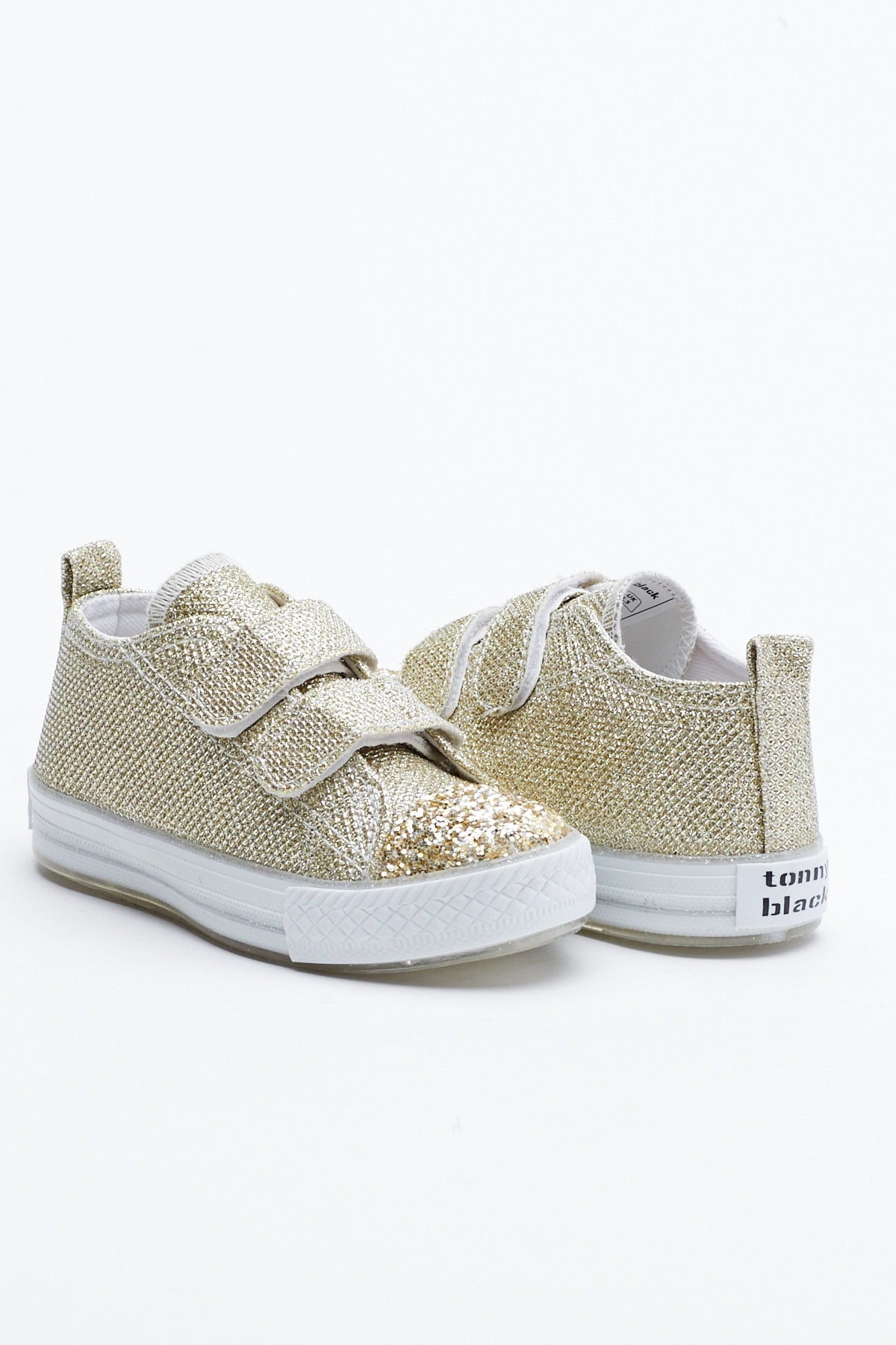 Kids Unisex Gold Sneakers Light Velcro Tb997