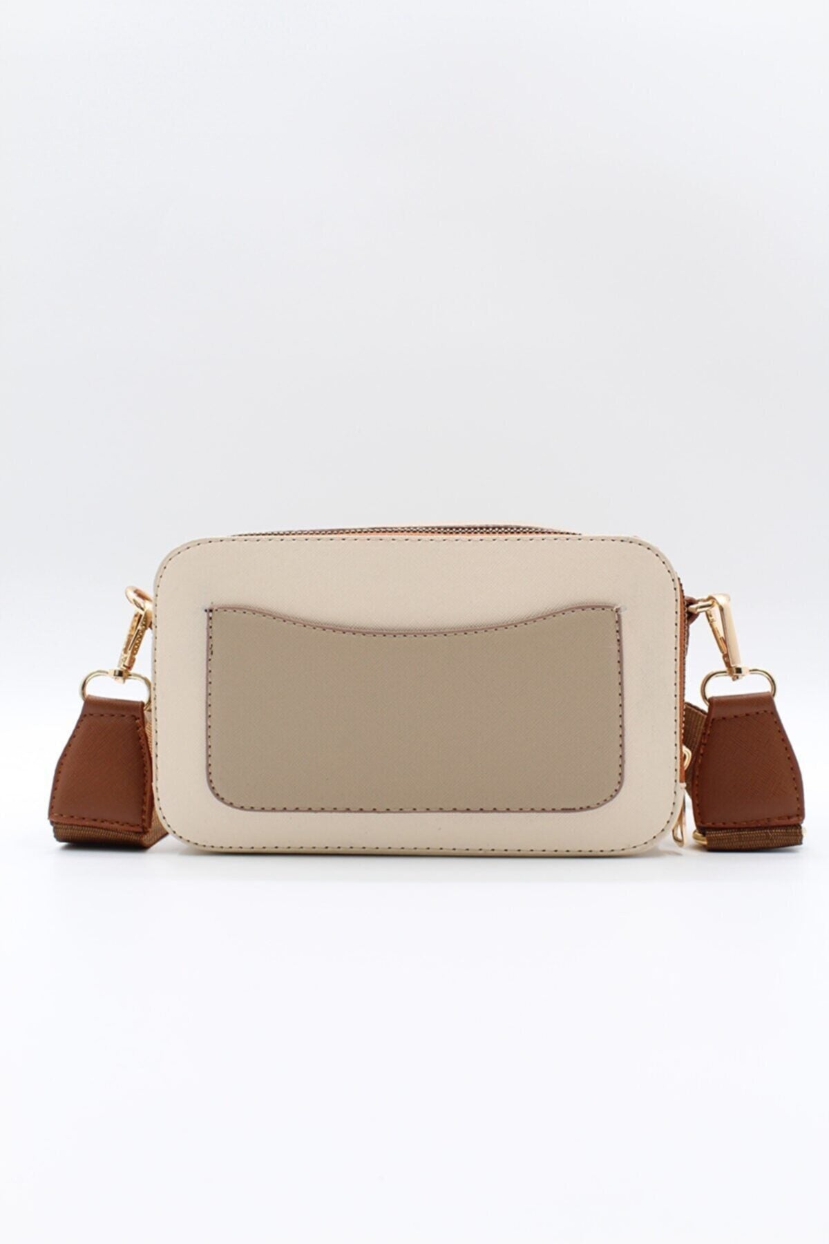 Women's Two Eyed Pocket Hand Shoulder Bag (cream-mink-tan)