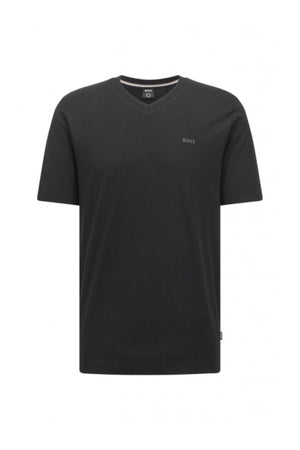 Men'S Cotton V Neck Regular Fit Black T-Shirt 50468348-001