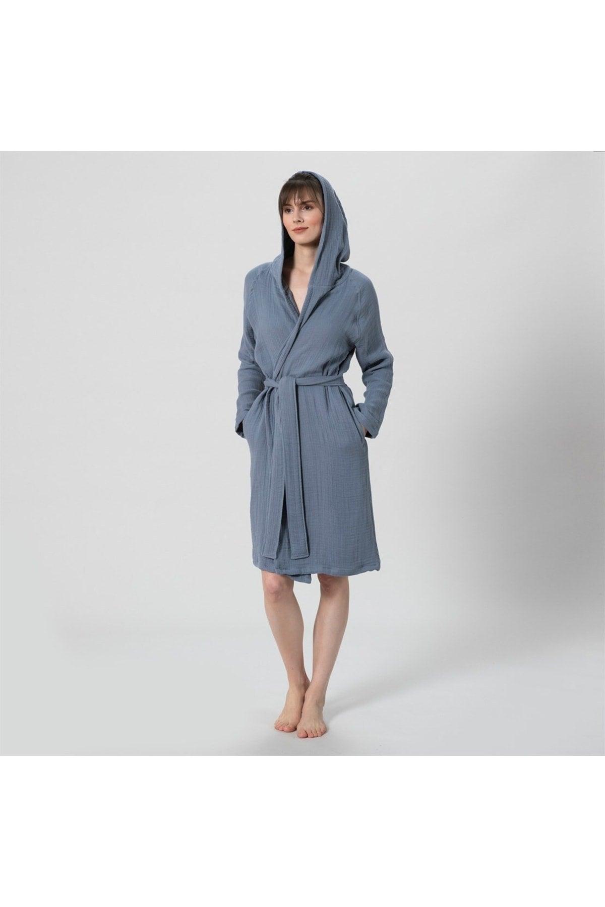 Armin Unisex Bathrobe Smoke Blue - Swordslife