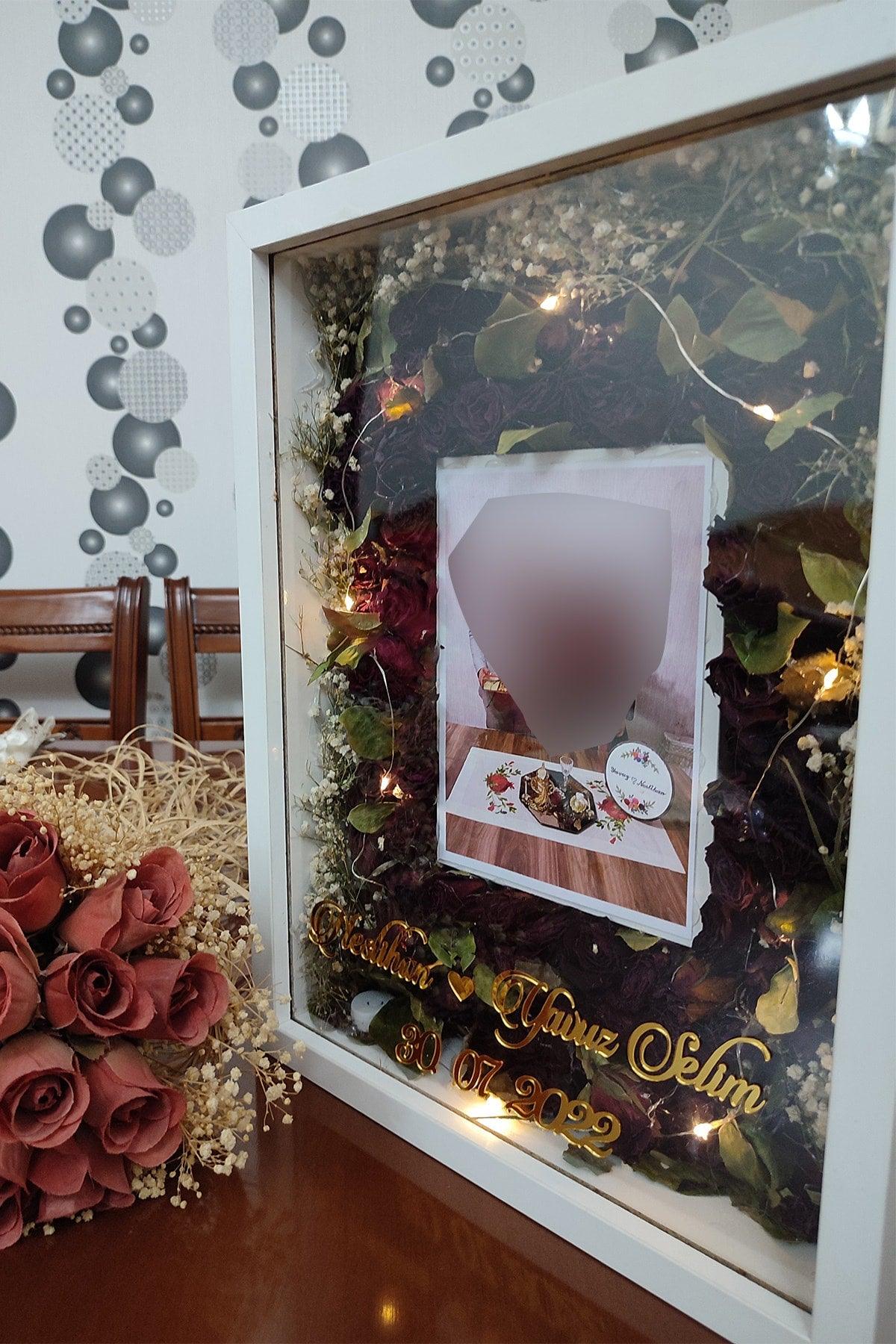 30x40 Cm Led White Rose Memory Frame! Led Photo Frame! Rose Memorial Frame-hkm Trade - Swordslife