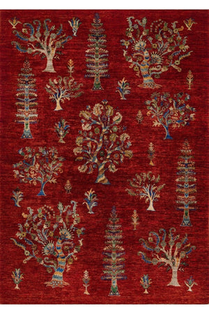 Traditional Pattern Washing Machine Washable Ethnic Rug Red - Swordslife
