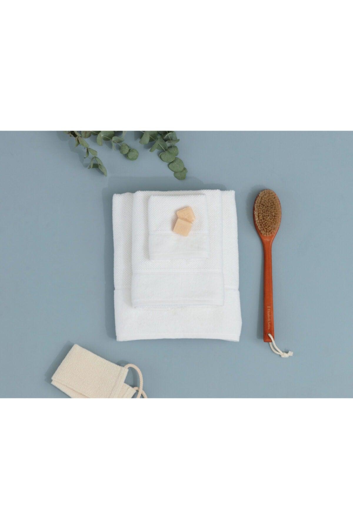 Riz Jacquard Face Towel - White - 50x90 Cm - Swordslife