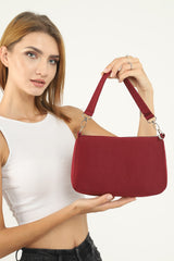 Claret Red U16 Daily Sport Canvas Fabric Baguette Women's Hand And Shoulder Bag U:23 E:15 W:7