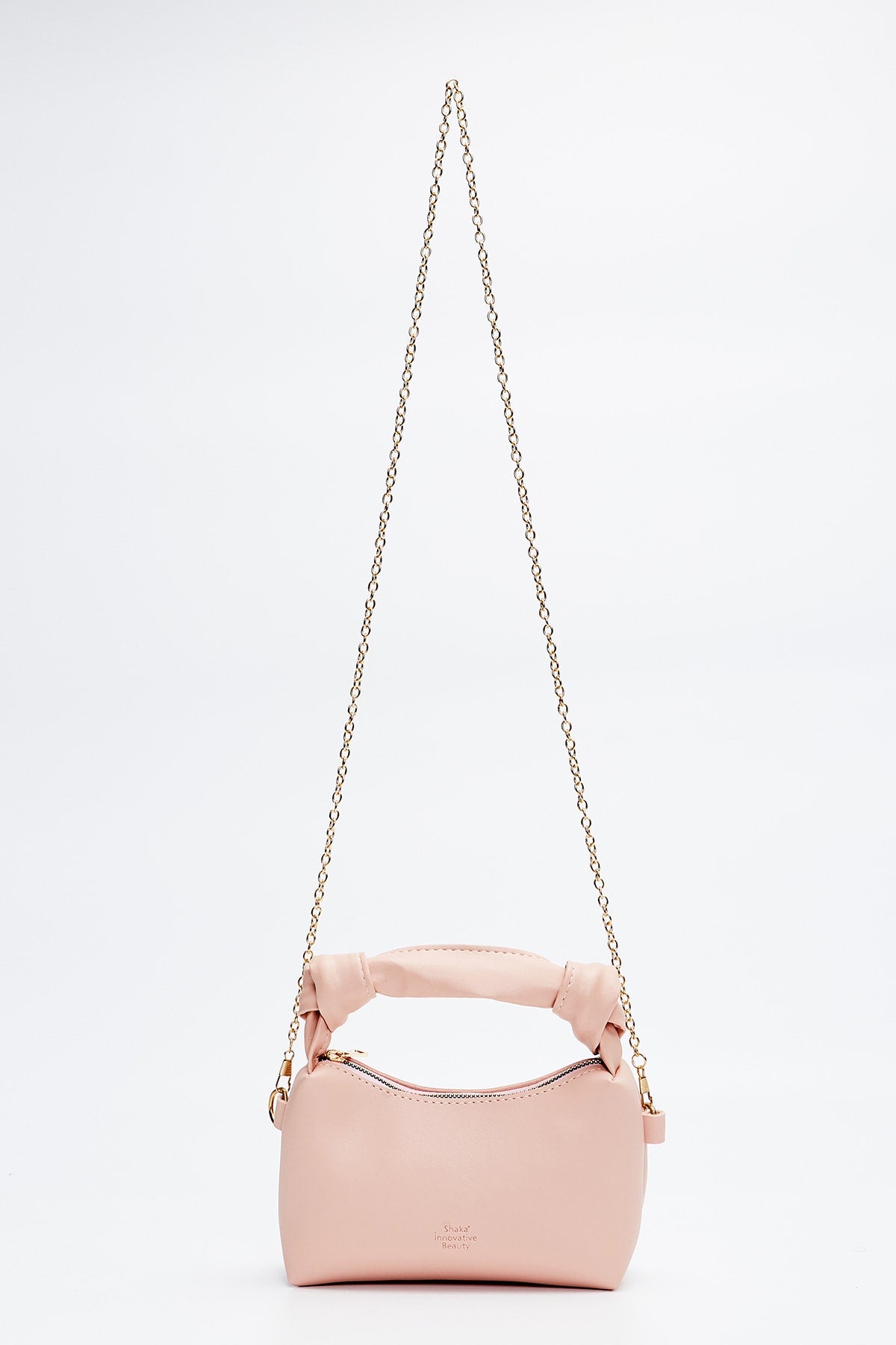 Powder Shk24 Soft Leather Knot Detailed Chain Strap Hand and Shoulder Bag L:14 E:22 W:8 cm