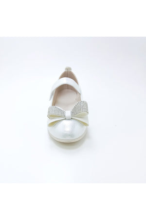 Girl'S Stone Bow Orthopedic Flats