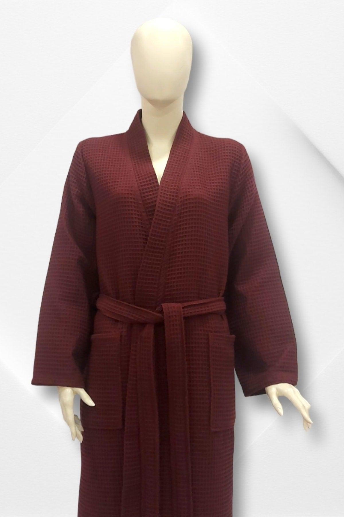 100% Cotton Waffle Pattern Women's Pique Bathrobe - Swordslife