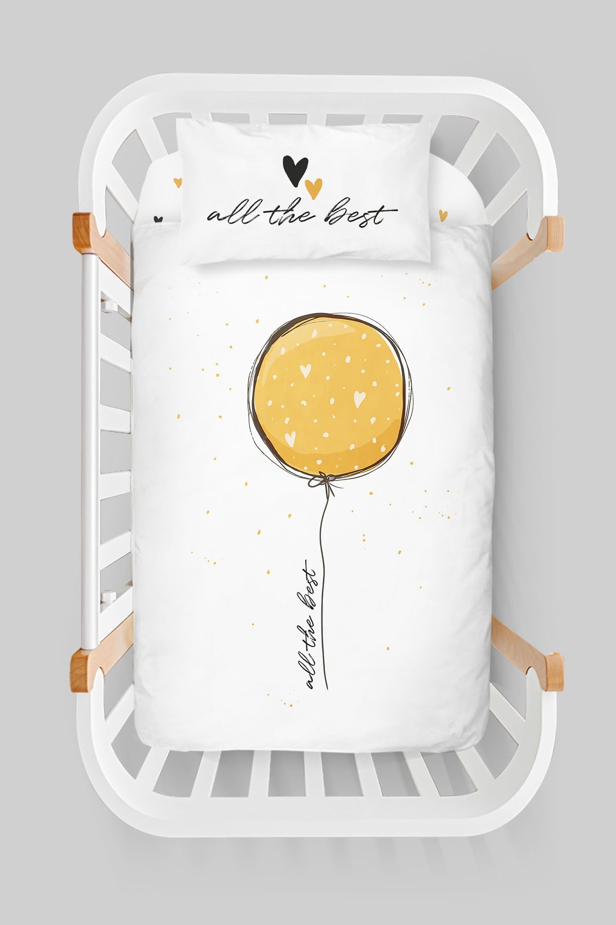 Mother's Side Crib Duvet Cover Set (60X100) - Vibe Series - Huge Yellow Balloon