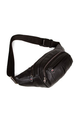 Adelina Unisex Black Shoulder And Waist Bag With Headphone Outlet