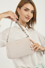 Cream U16 Daily Sport Canvas Fabric Baguette Women's Hand And Shoulder Bag U:23 E:15 W:7