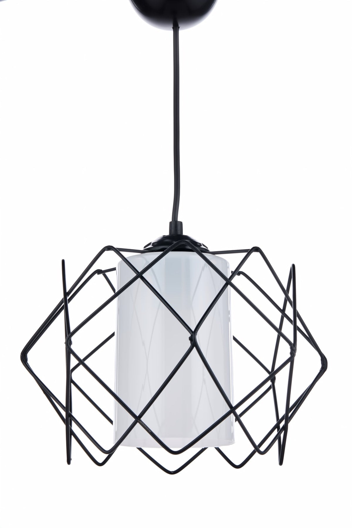 Black Design Multi Square Chandelier with White Mica Glass (1 PC)