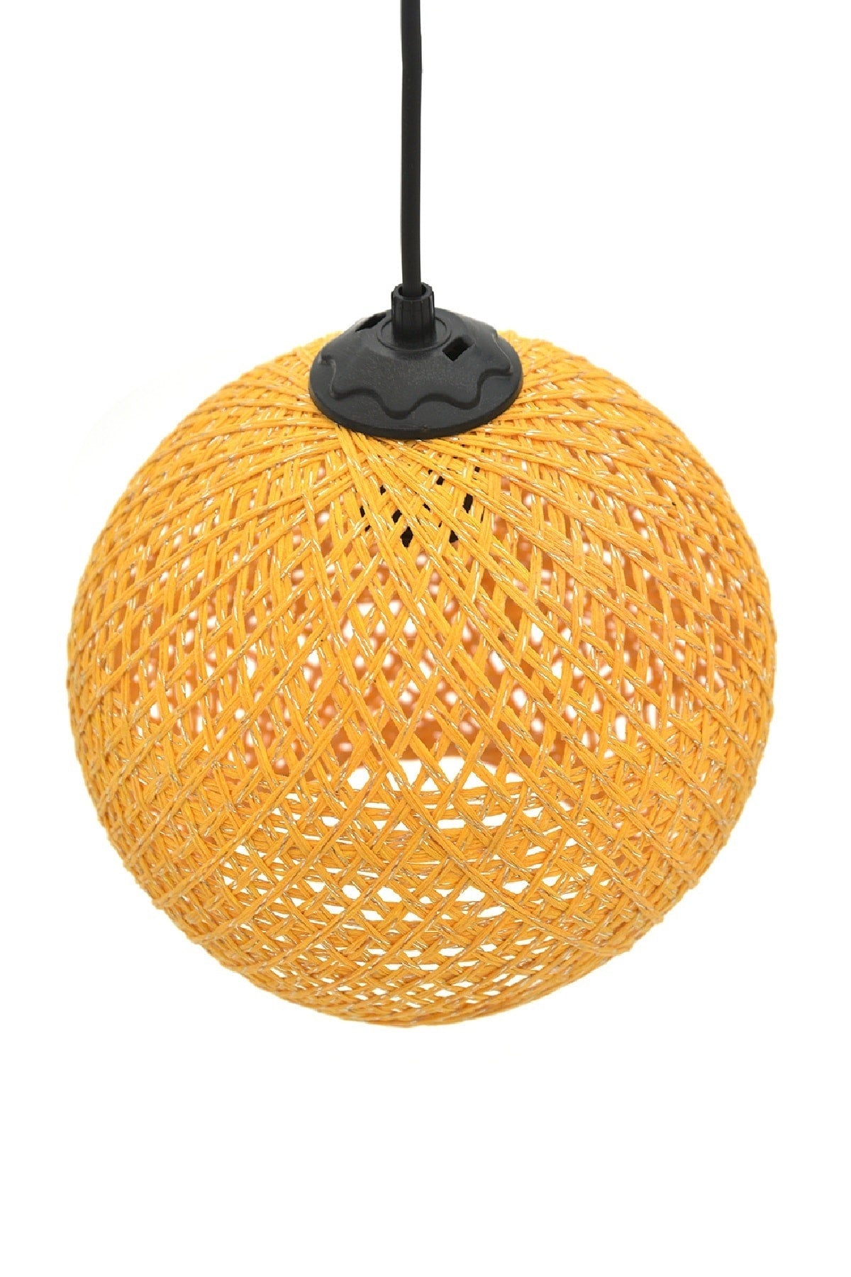 Balle Yellow Pendant Lamp Ball Chandelier Black Cable