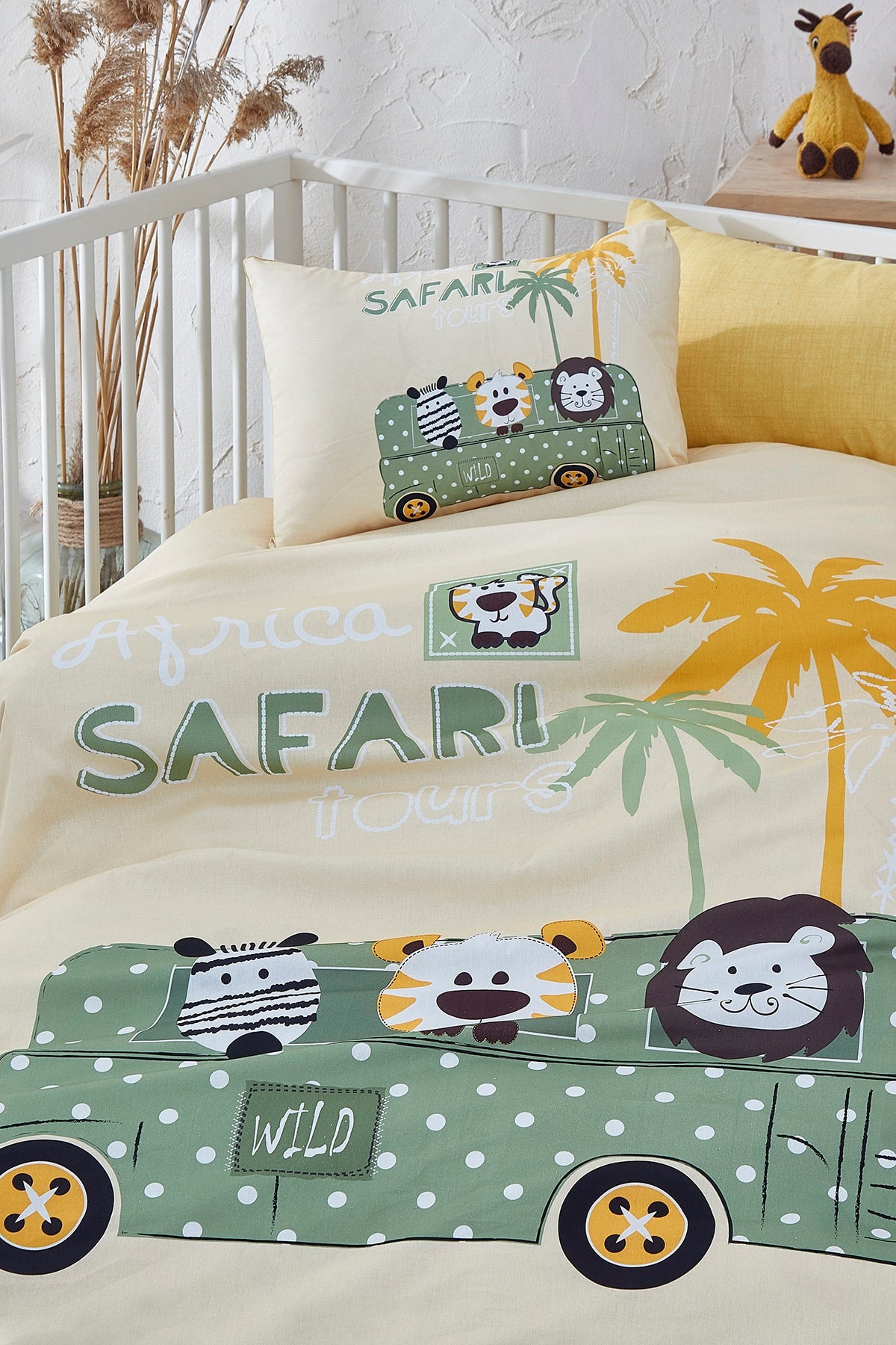 Safari Digital Printed 3d Cotton Baby Duvet Cover Set