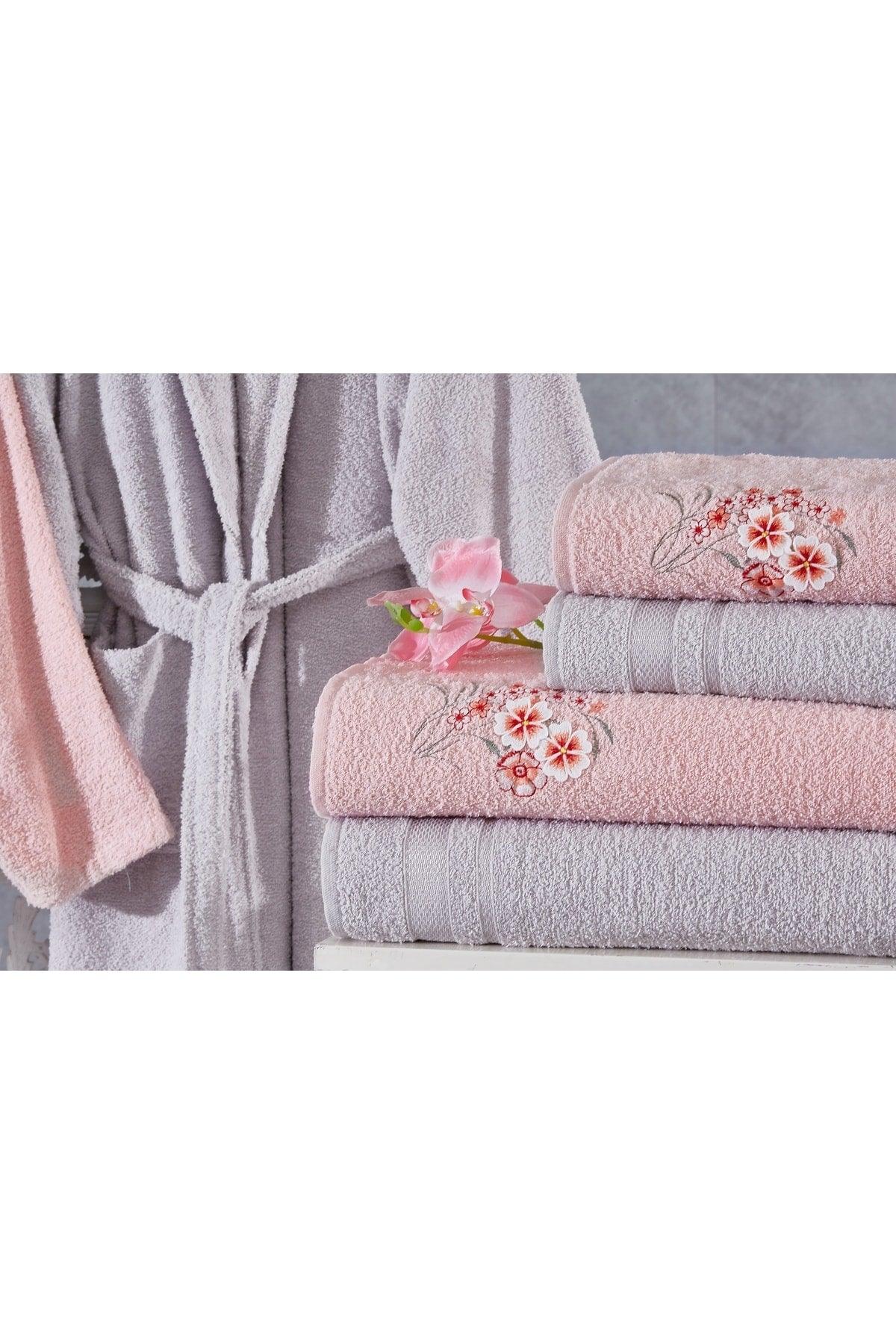 100% Cotton 3d Embroidery 6 Piece Family Bathrobe Set,bathrobe Set,dowry Set - Swordslife