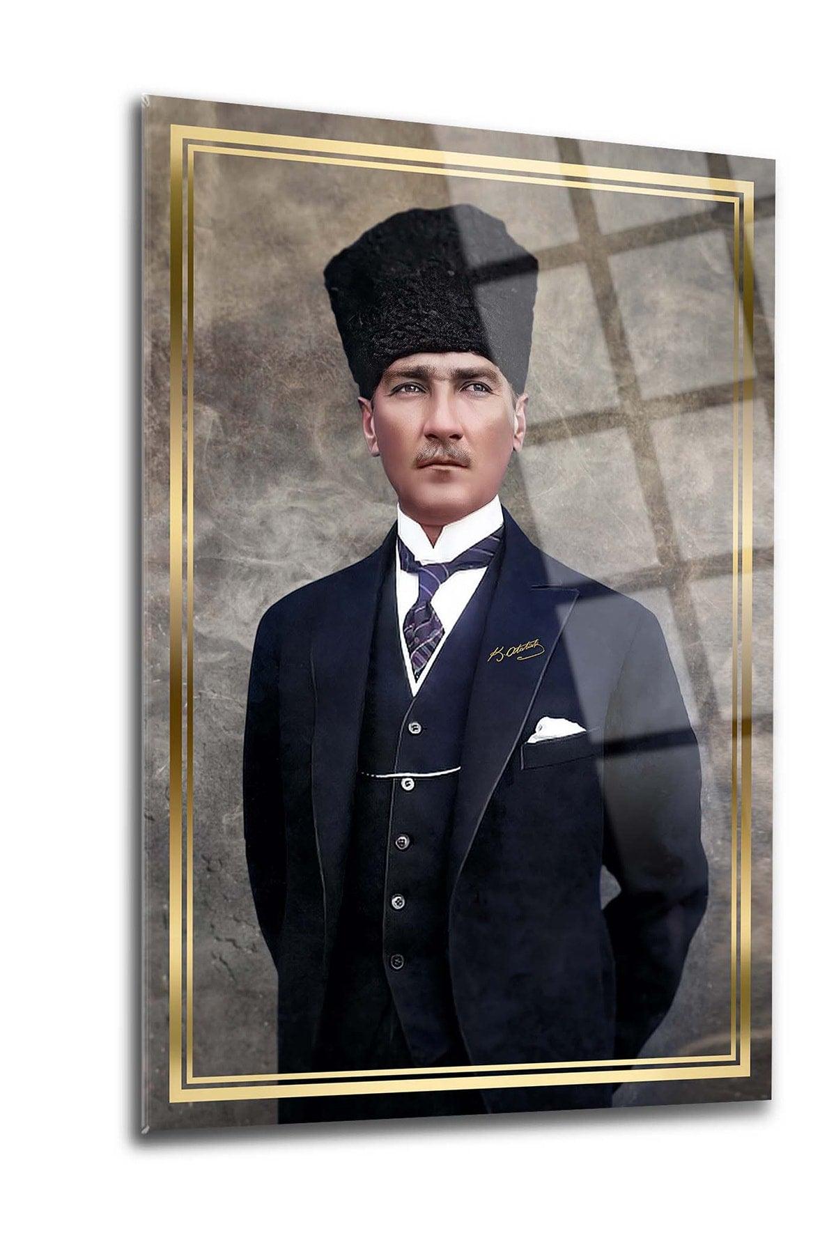 Atatürk 102 Glass Painting-Atatürk Painting-Turkish Flag Painting - Swordslife