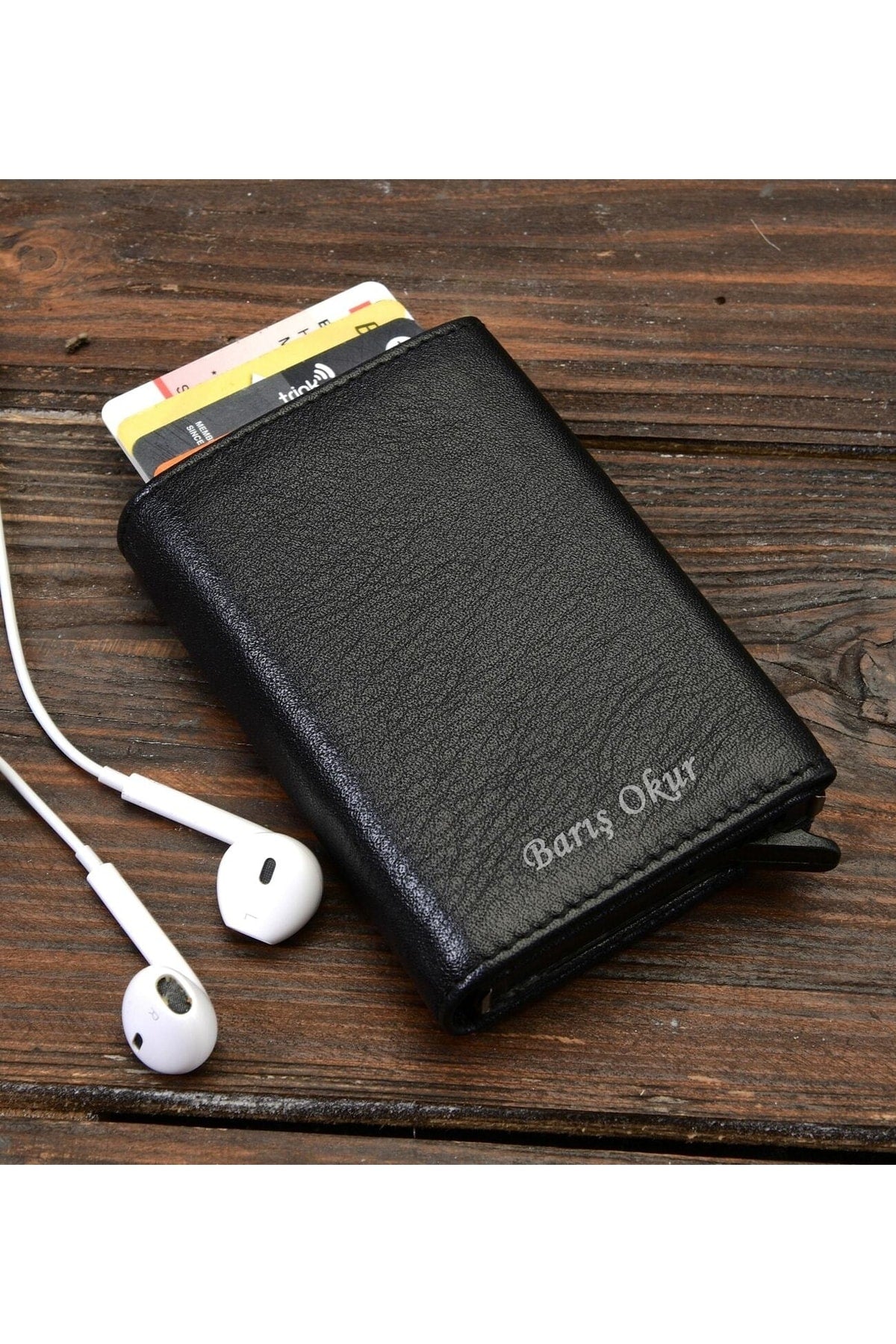 Personalized Mechanism Leather Wallet Key Chain Rosary Pen And Lighter Set