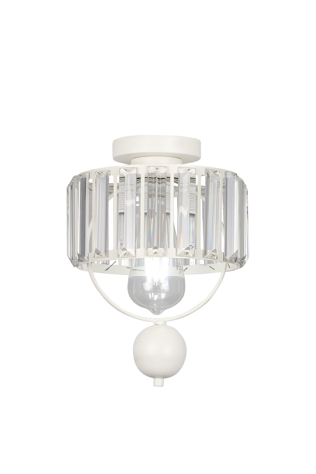 Gallon Single Lux Crystal White Ceiling Mount Chandelier