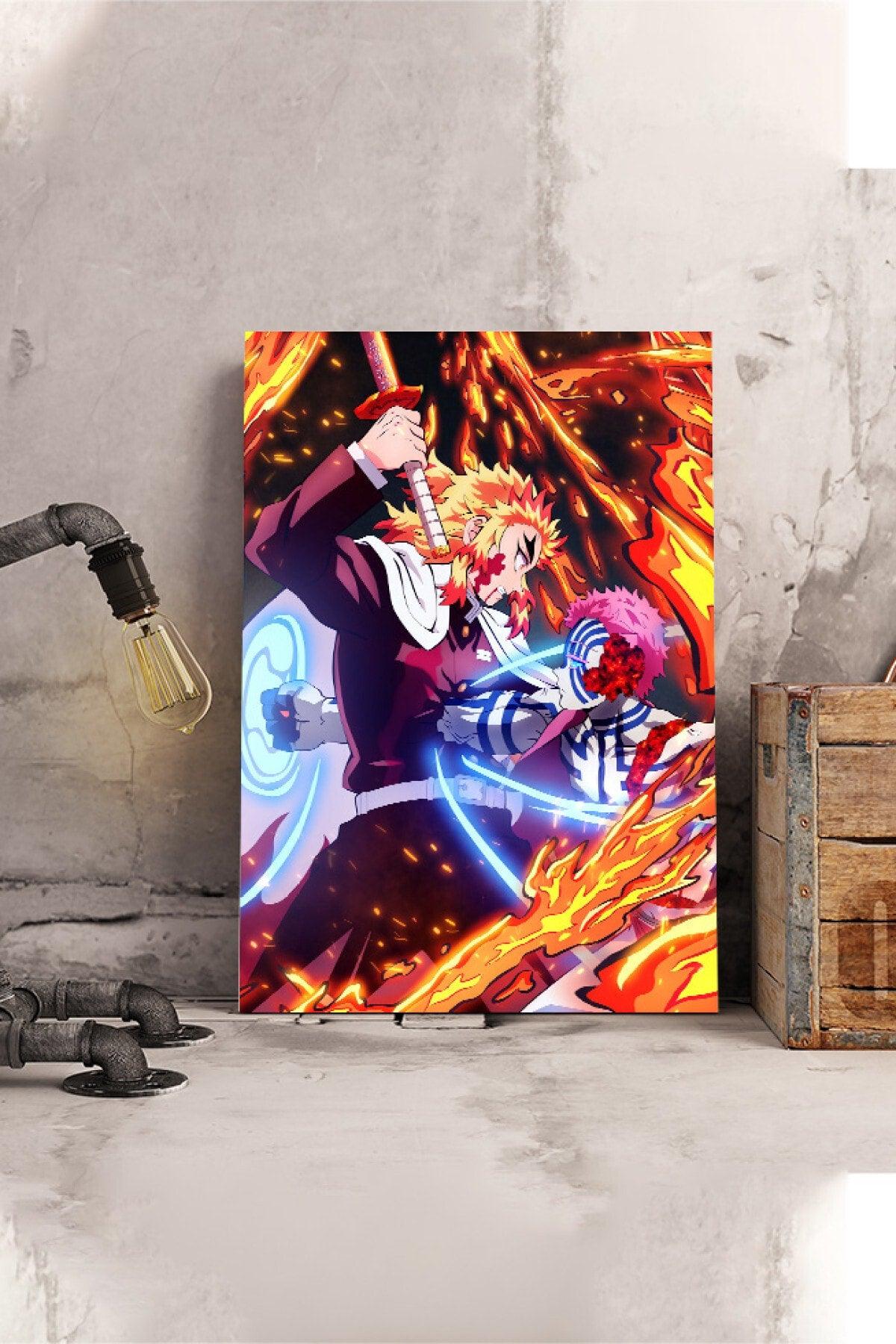 Demon Slayer Rengoku Akaza Anime Manga Poster - High Definition Hd Wall Poster - Swordslife