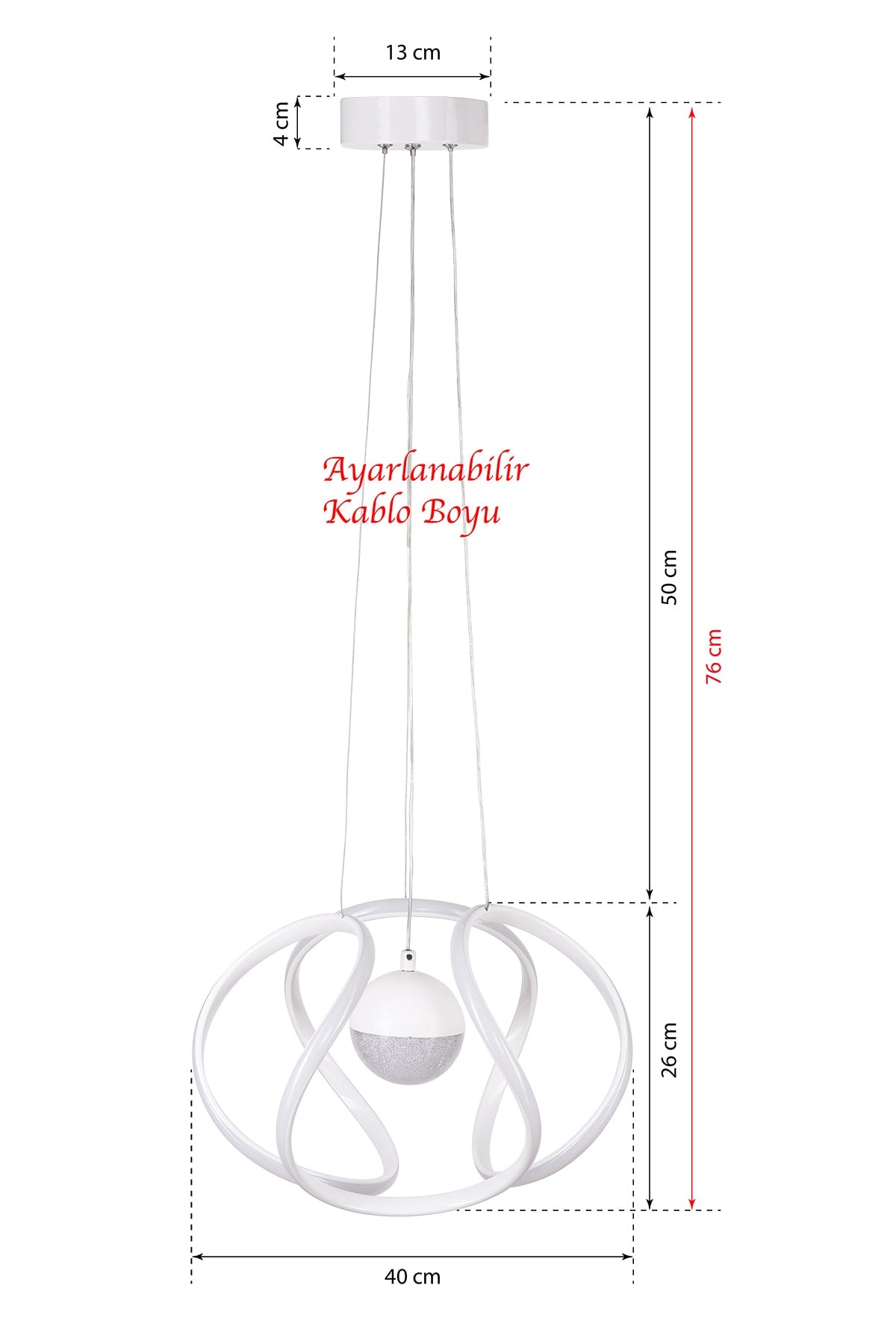 Bretzel Led Chandelier White